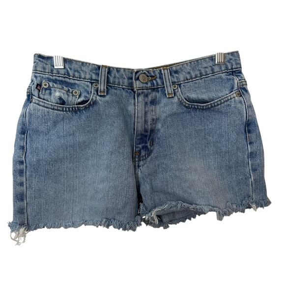 Ralph Lauren Cut Off Denim Shorts Womens Size 4 Mid Rise Blue Polo Jeans Company - Picture 1 of 7